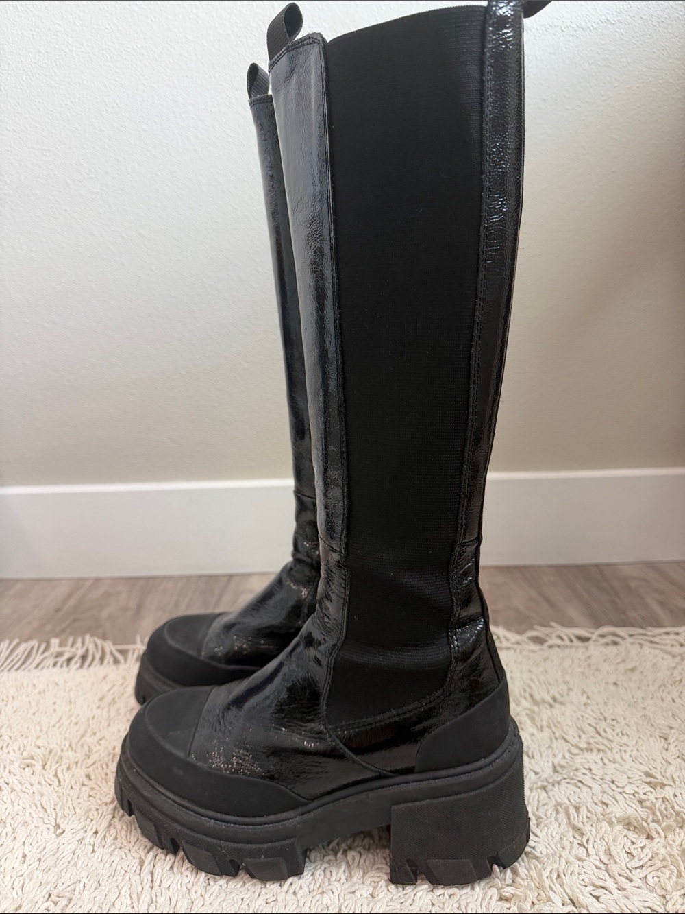 Ganni Black Over-the-Knee Platform Boots